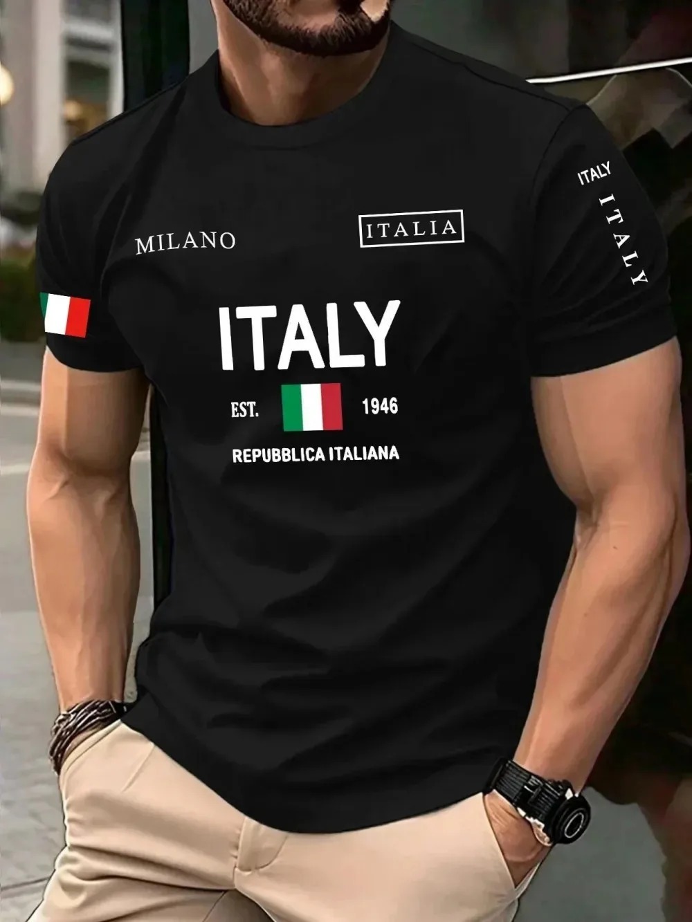 Street Fashion In Milan - 3D Baskı Avrupa Amerika Moda Trendi