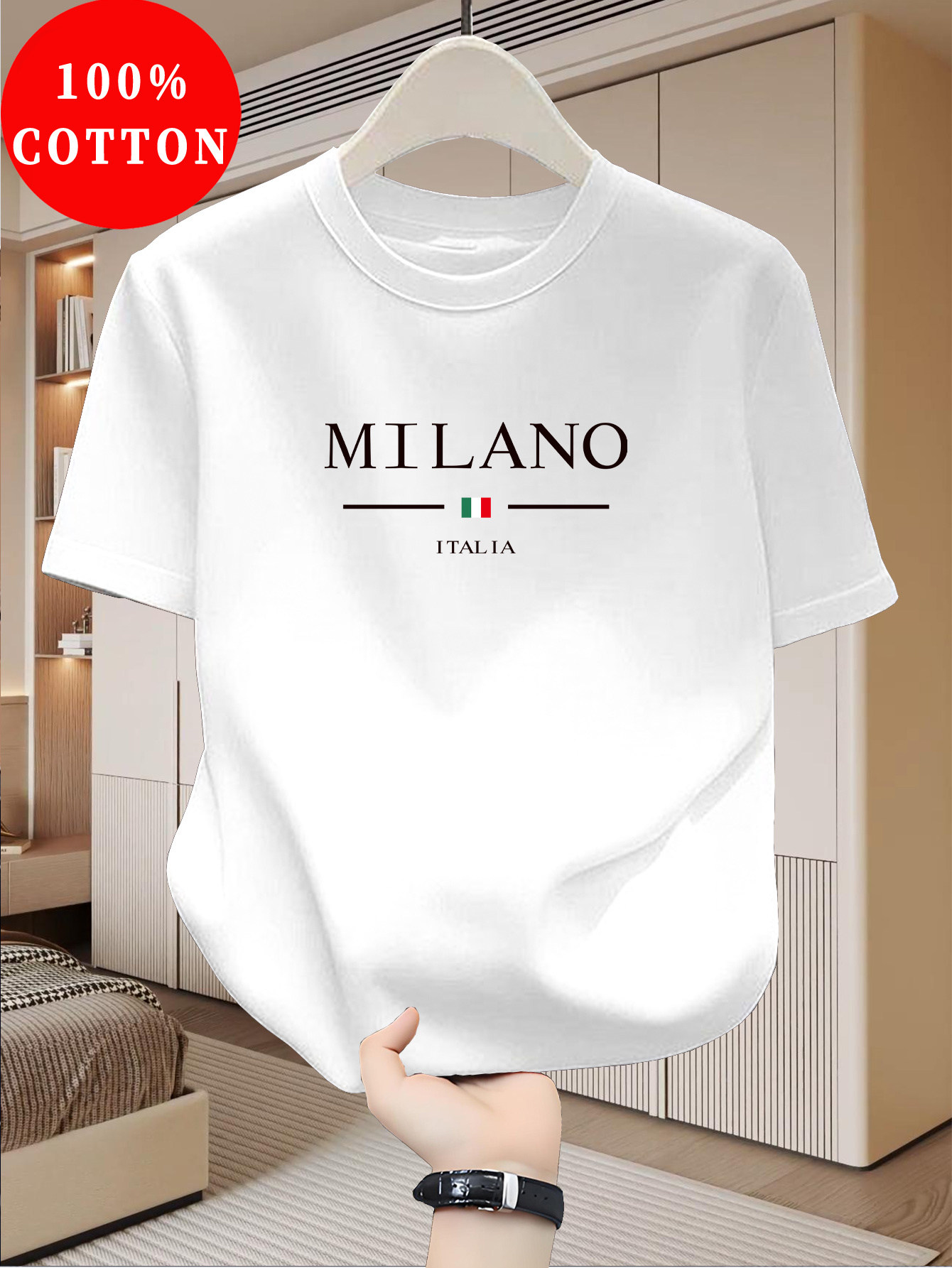 Street Fashion In Milan - Milan Desenli Baskılı Kısa Kollu Günlük