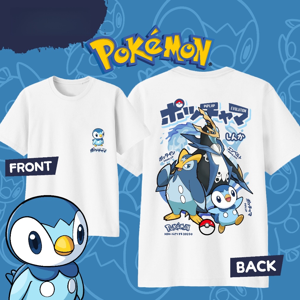 Street Fashion Of Japan - Anime Pokémon Piplup Evolution Baskılı Pamuklu