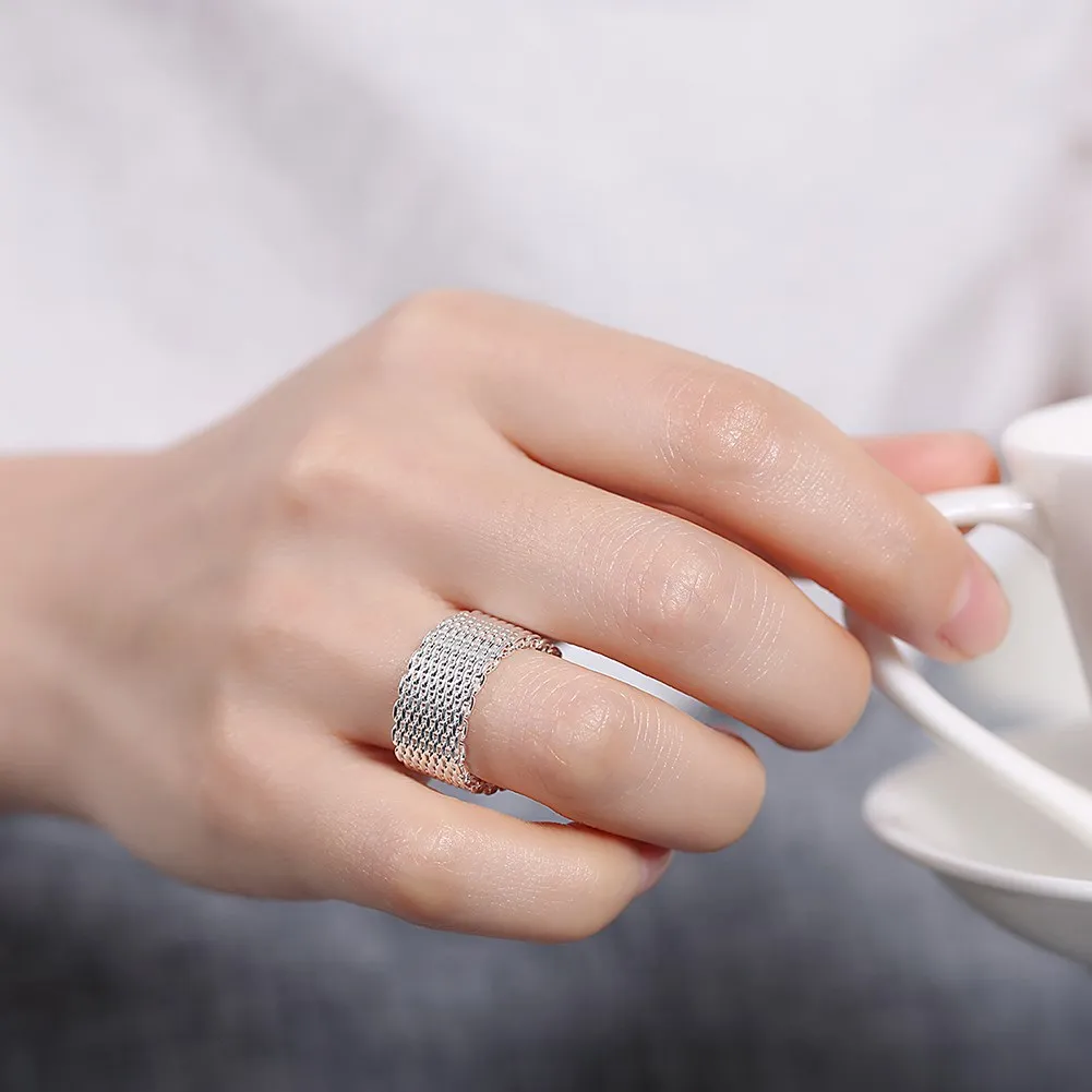 Retro 925 ayar gümüş dokuma ör - Street Fashion Rings incelemesi ve fiyatı