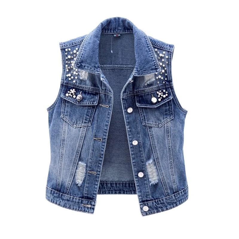 Kadın Kot Yelek Lüks İnciler M - Street Fashion Jeans Women incelemesi ve fiyatı