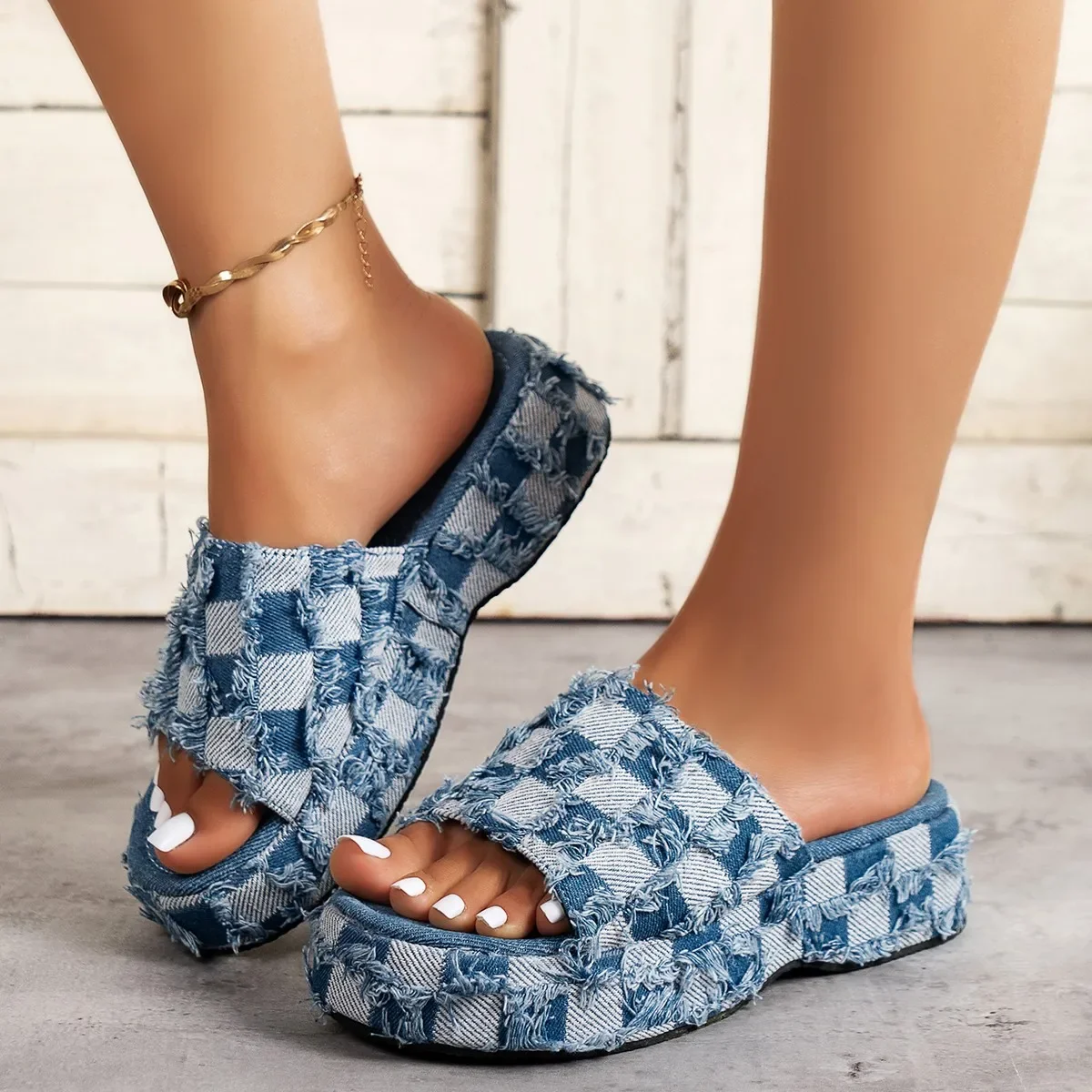 Yeni kadın Denim slaytlar yaz  - Street Fashion Jeans Women incelemesi ve fiyatı