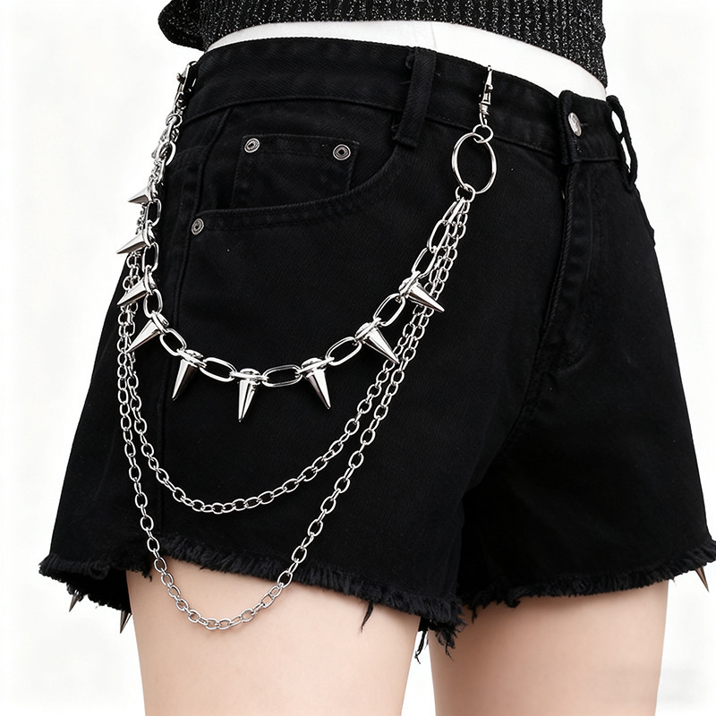 Unisex Hip Hop Punk Rock Metal - Street Fashion Jeans Women incelemesi ve fiyatı