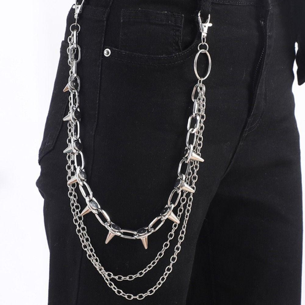 Unisex Hip Hop Punk Rock Metal - Street Fashion Jeans Women incelemesi ve fiyatı
