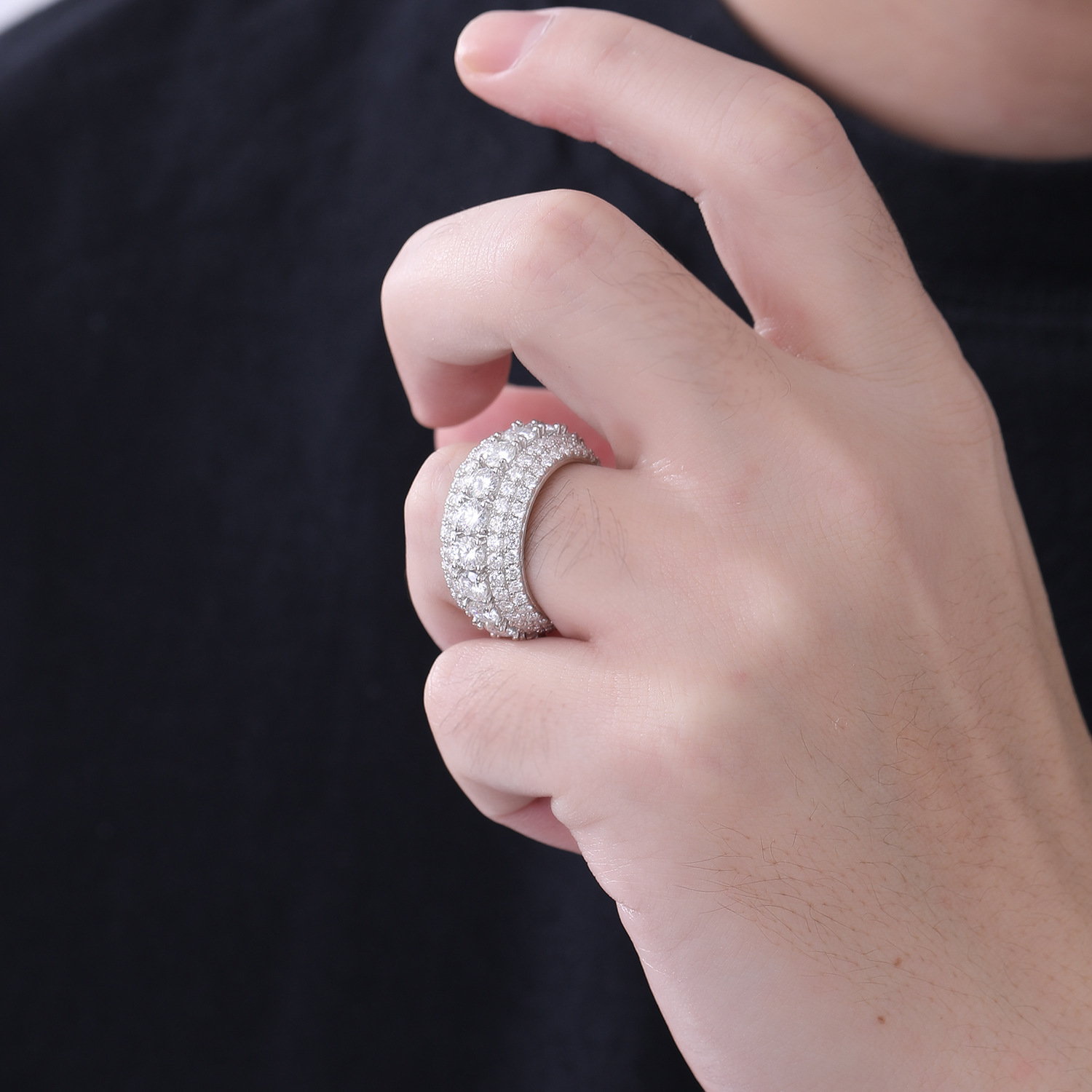 S925 Ayar Gümüş Moissanite Taş - Street Fashion Rings incelemesi ve fiyatı
