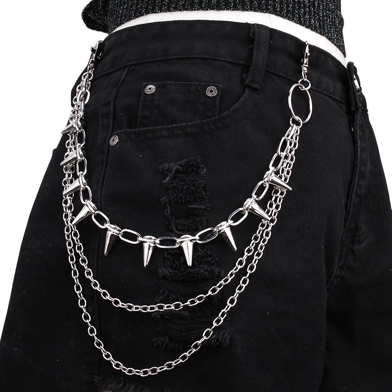Hip Hop Punk Rock Metal Pantol - Street Fashion Jeans Women incelemesi ve fiyatı