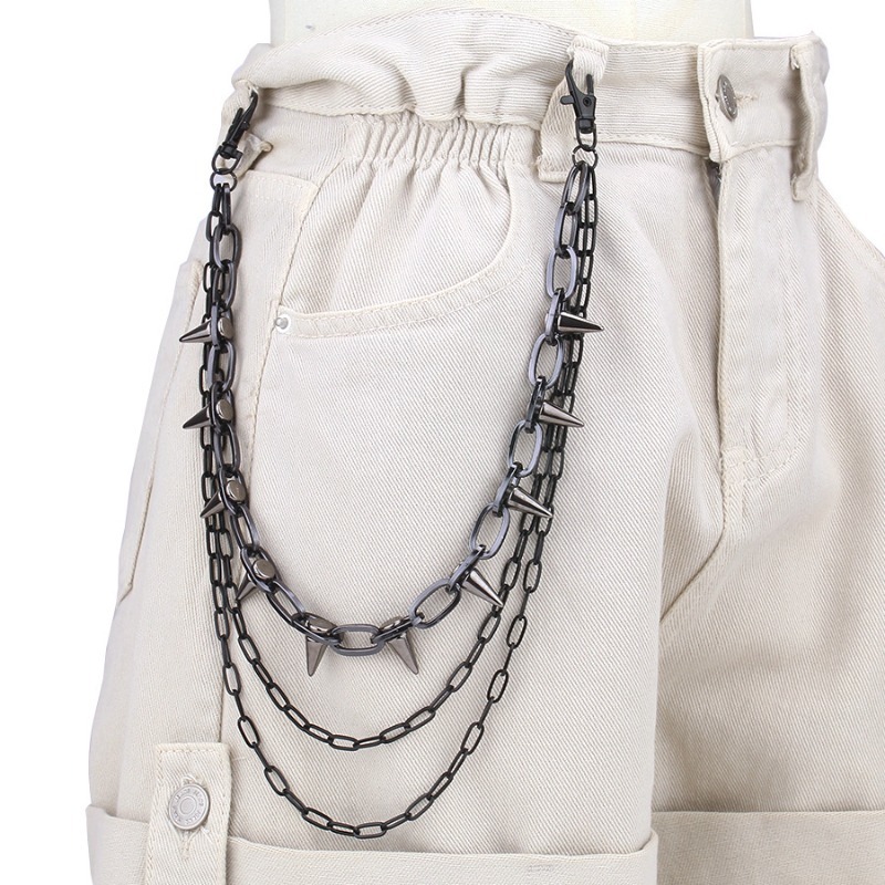 Hip Hop Punk Rock Metal Pantol - Street Fashion Jeans Women incelemesi ve fiyatı