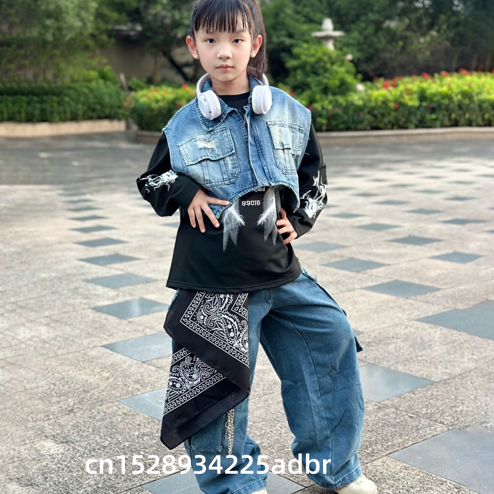 Çocuk Hip Hop Giyim Denim Mavi - Street Fashion Jeans Women incelemesi ve fiyatı