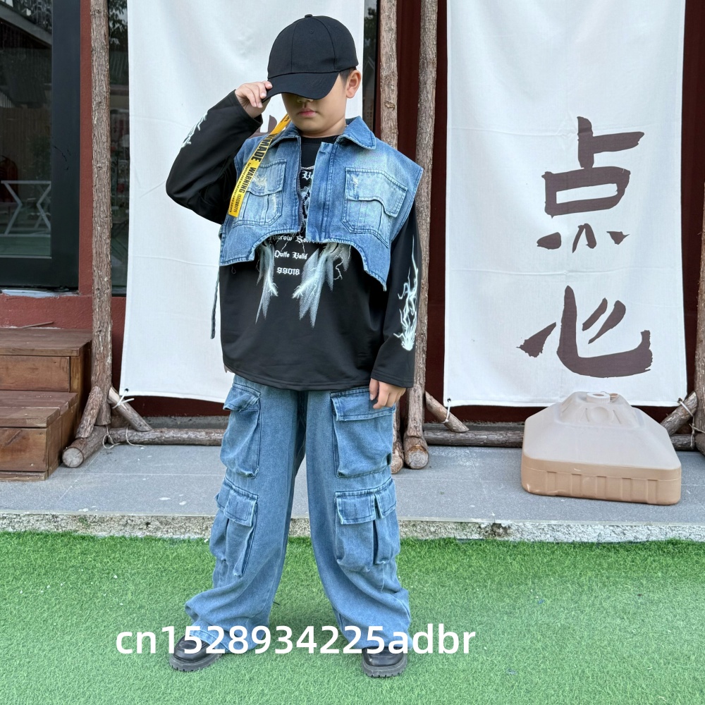 Çocuk Hip Hop Giyim Denim Mavi - Street Fashion Jeans Women incelemesi ve fiyatı